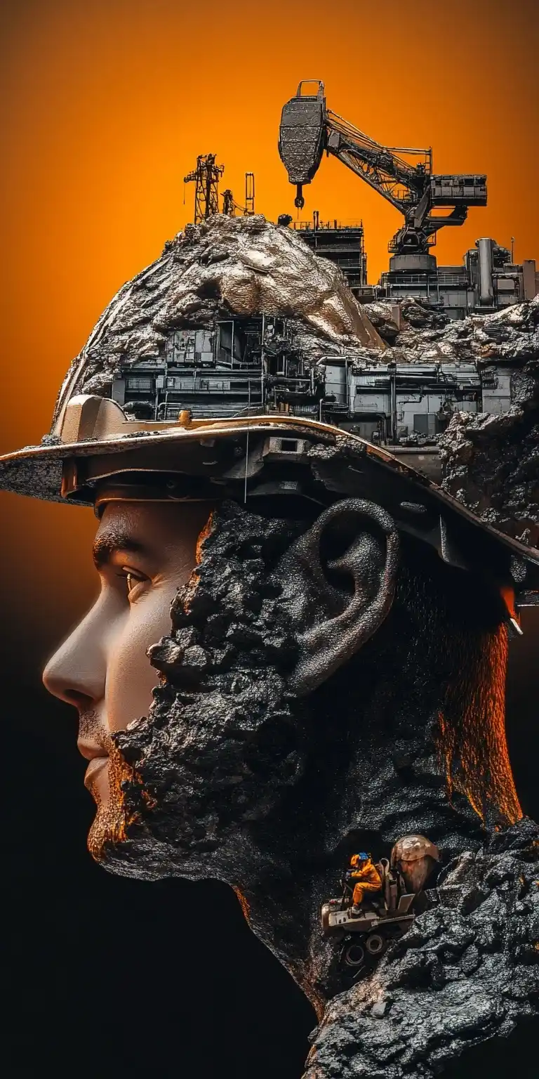 Surreal Metal Worker Portrait Midjourney提示词