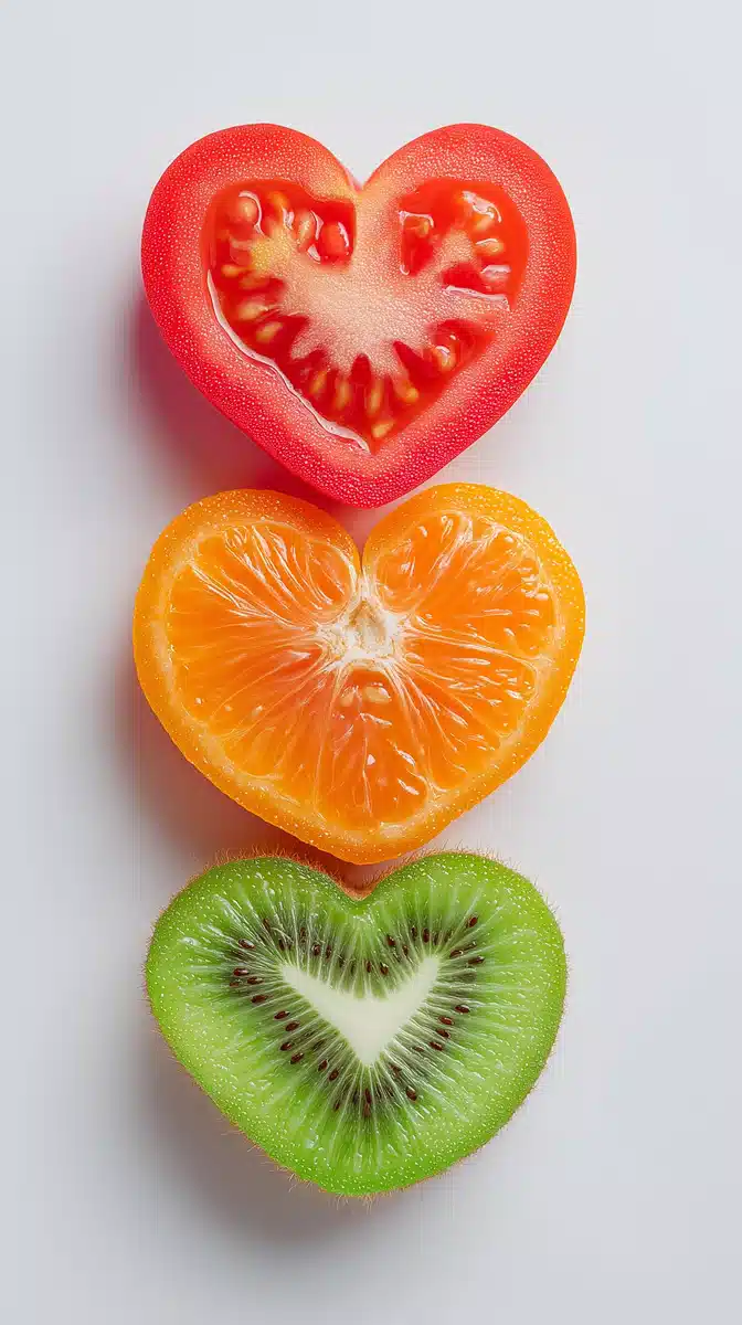 Heart-Shaped Fruit Arrangement Midjourney提示词