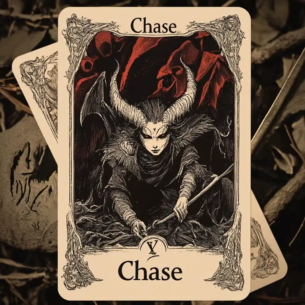Tarot Card Chase Demon Midjourney提示词