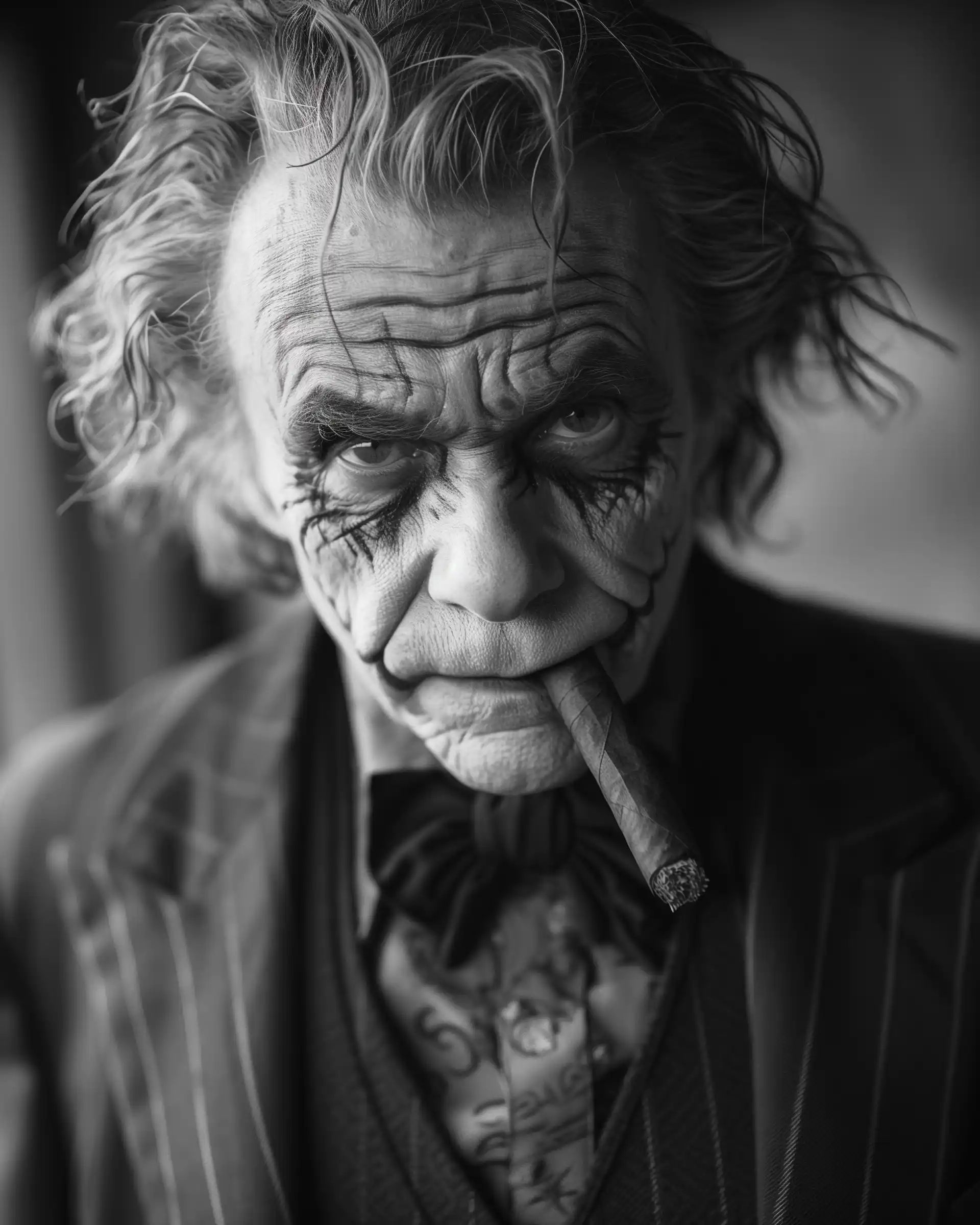 Photorealistic Joker Cigar Midjourney提示词