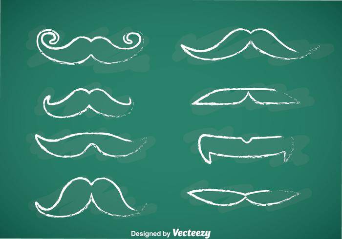 Movember小胡子粉笔绘制向量