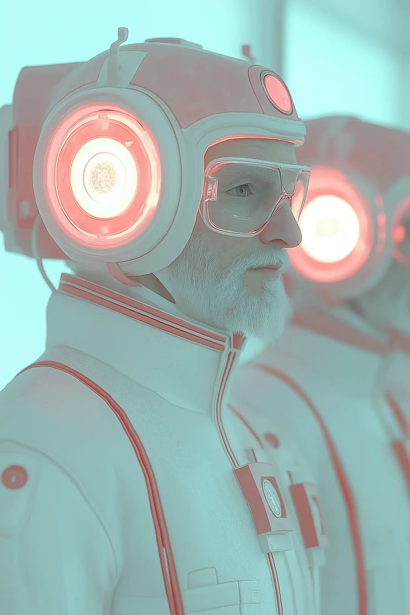 Retro Sci-Fi Cyborgs Desert Midjourney提示词
