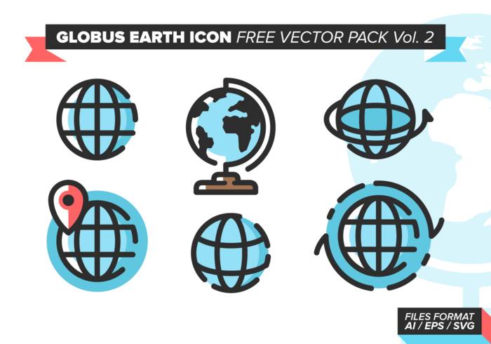Globus Earth图标免费矢量包Vol。 2