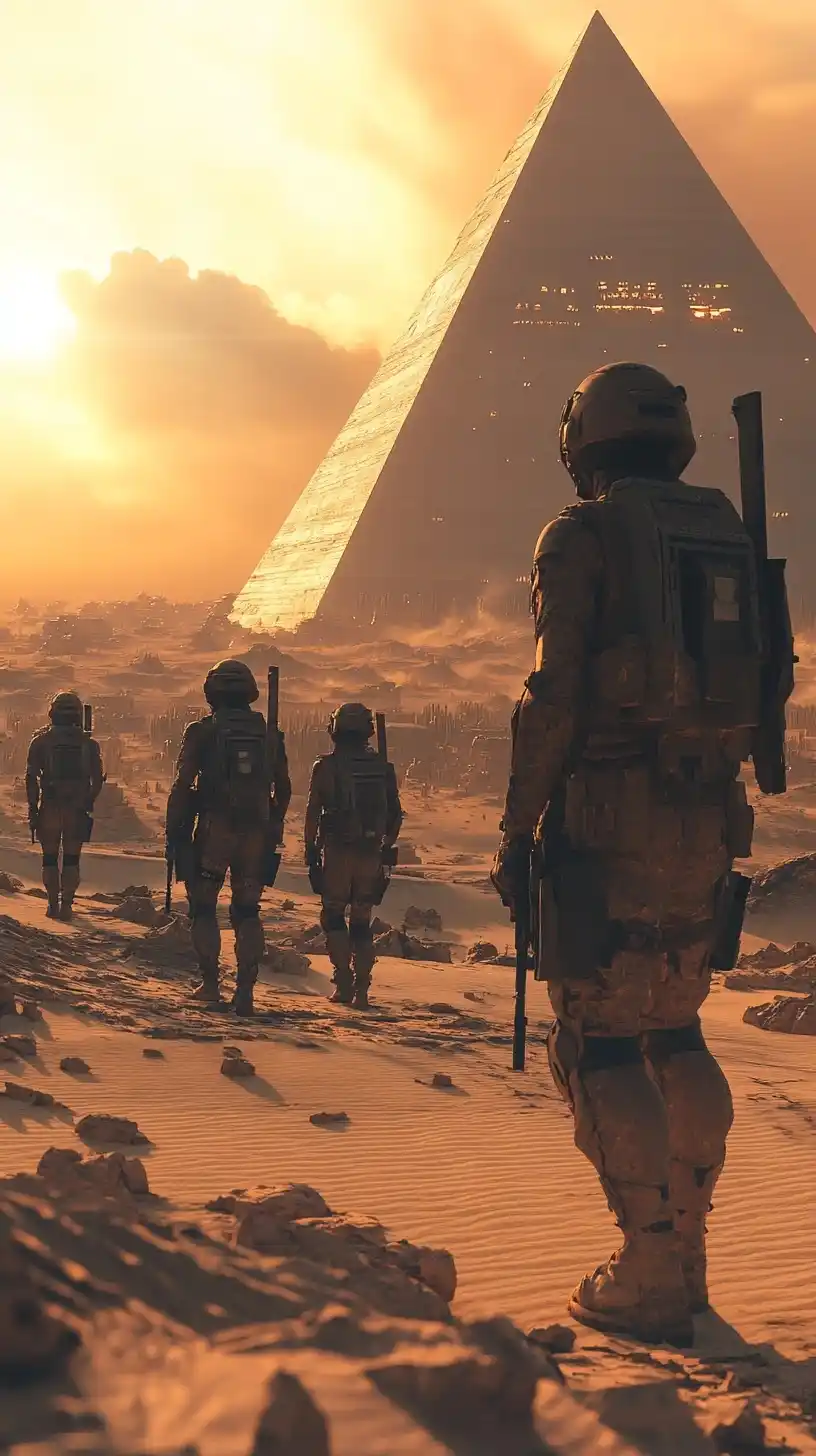Futuristic Pharaohs in Egypt Midjourney提示词