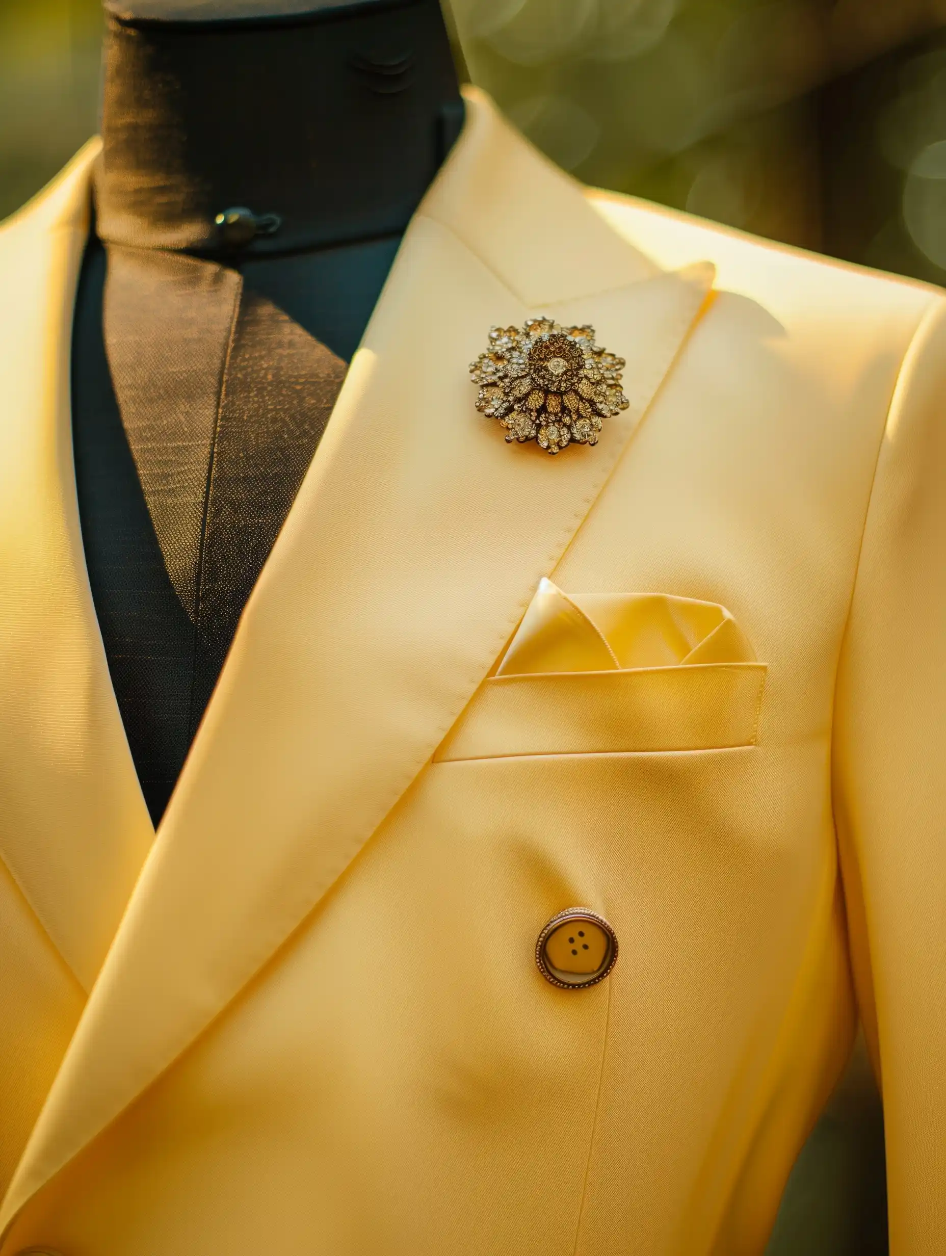 Noble Yellow Suit Portrait Midjourney提示词