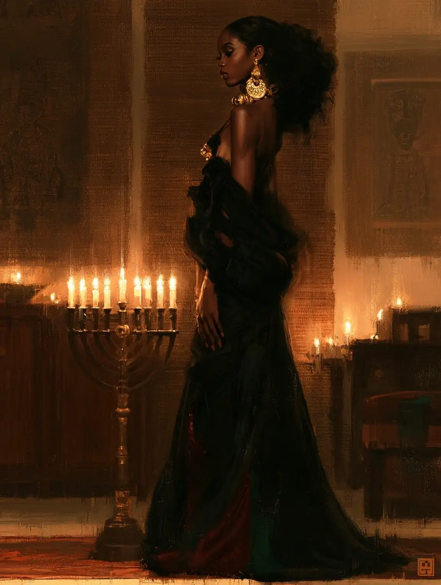 Editorial Kwanzaa Woman Painting Midjourney提示词