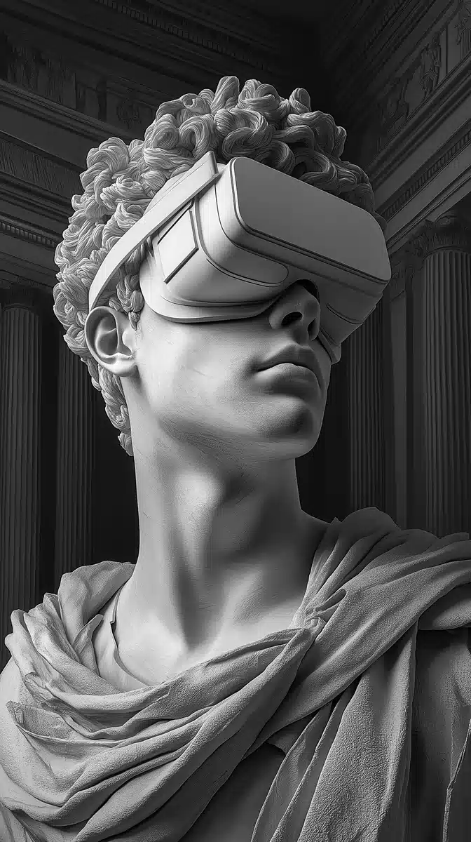 Hyper-Realistic VR Sculpture Temple Midjourney提示词