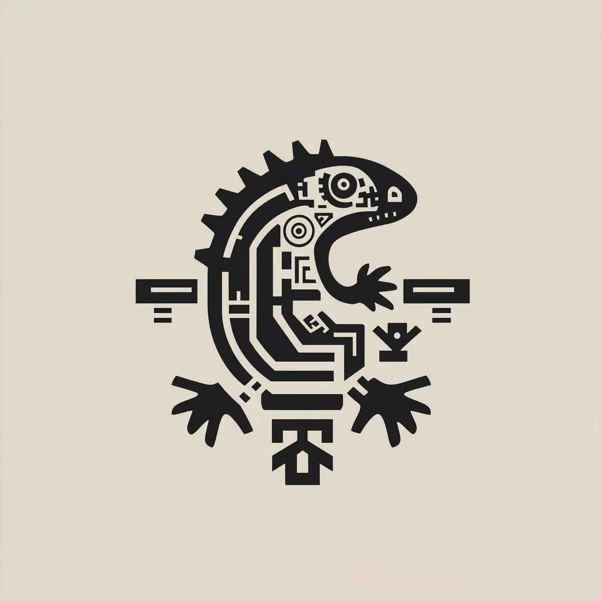 Brutalist Gila Monster Logo Midjourney提示词