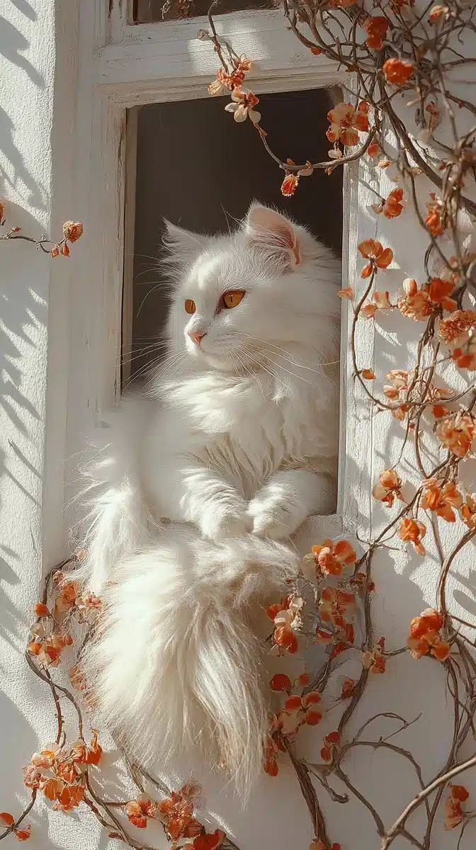 Dreamlike Cat by Window Midjourney提示词