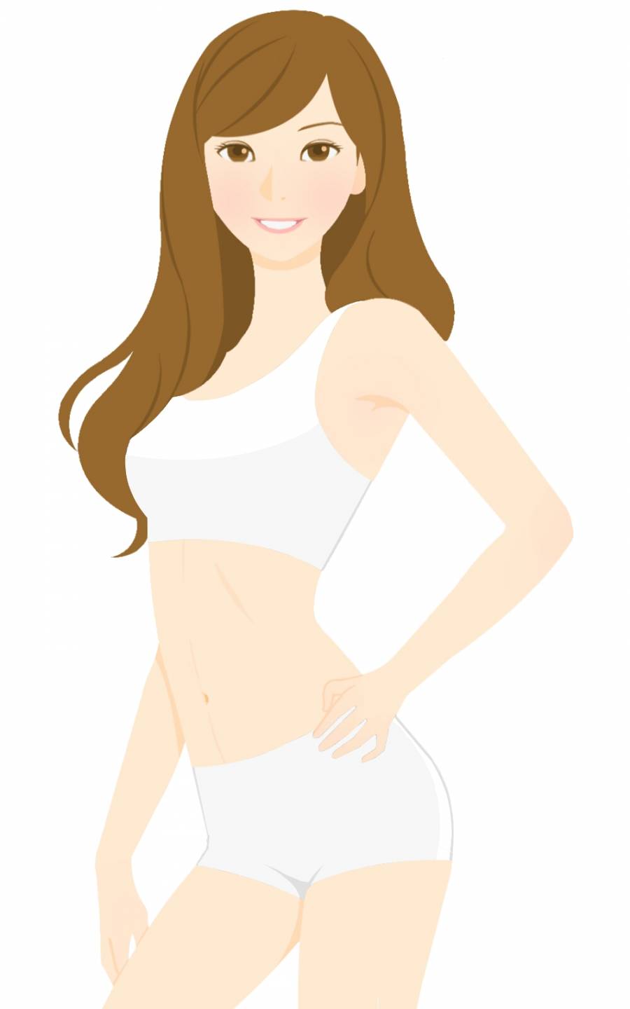 苗条美女（内衣白色）