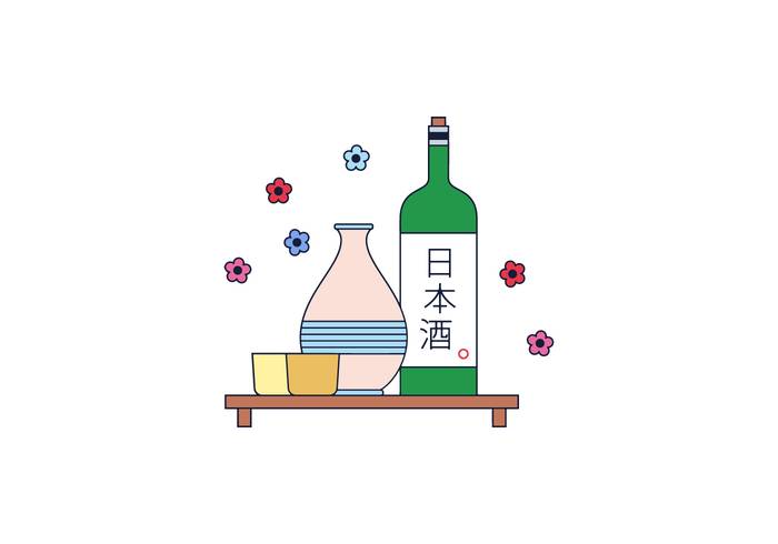 免费的清酒矢量