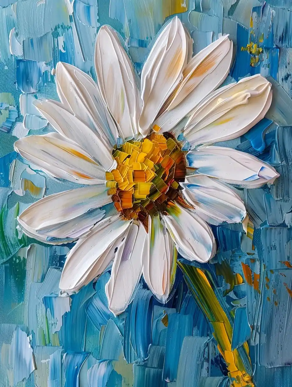 Palette Knife Daisy Study Midjourney提示词