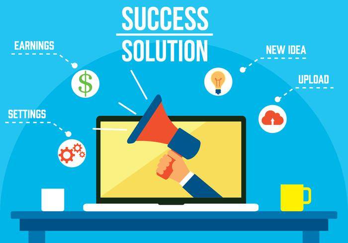 免费成功解决方案矢量
