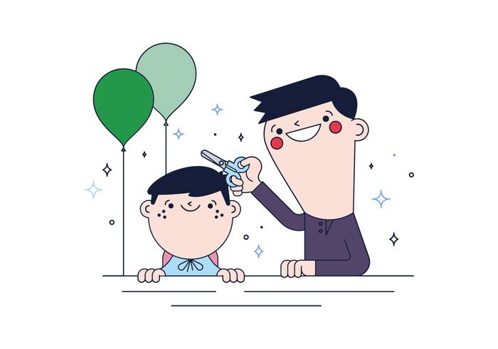 免费的孩子理发矢量