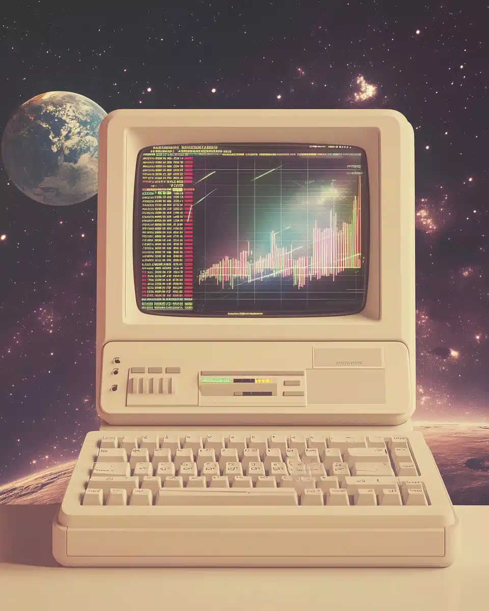 90s Product Photography Macintosh in Space Midjourney提示词