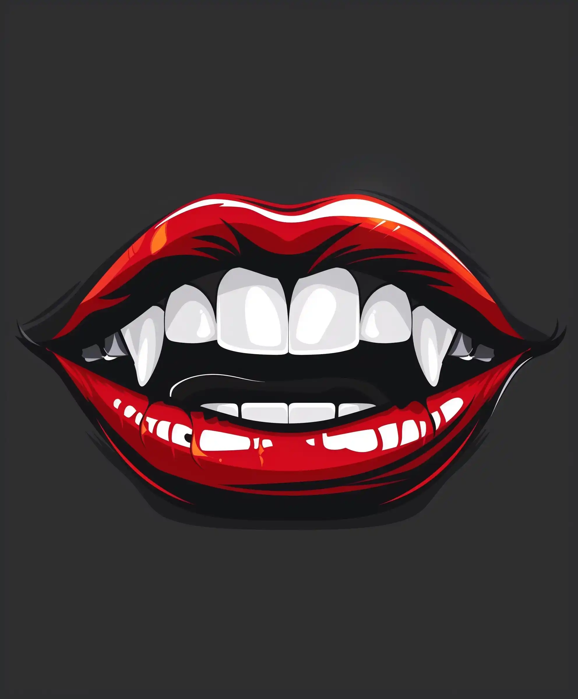 Graphic Vampire Lips Midjourney提示词