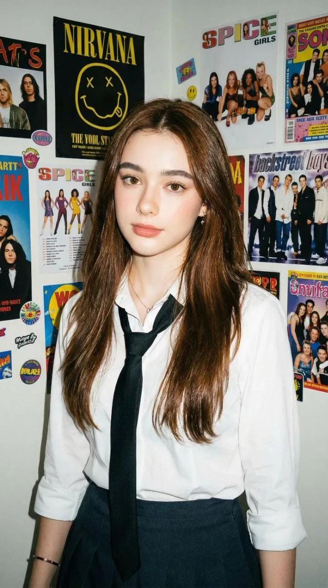 Young Woman in School Uniform | 90s Pop Culture Portrait Nano Banana提示词