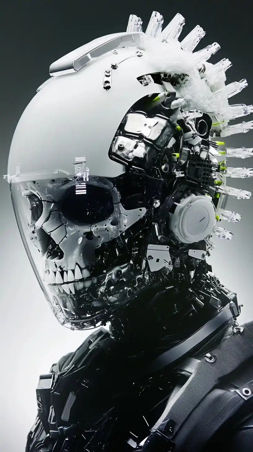 Robotic Skull Helmet Photography Midjourney提示词