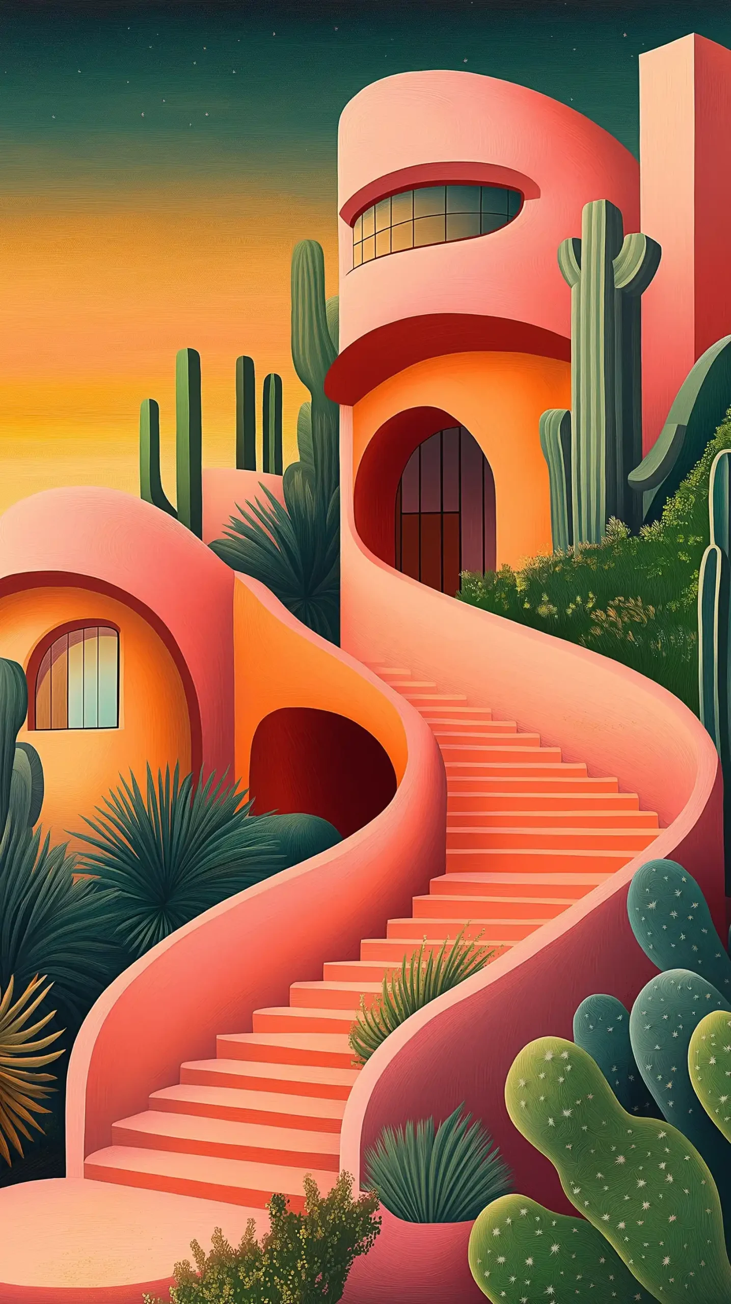 Postmodern Los Angeles Architecture Midjourney提示词
