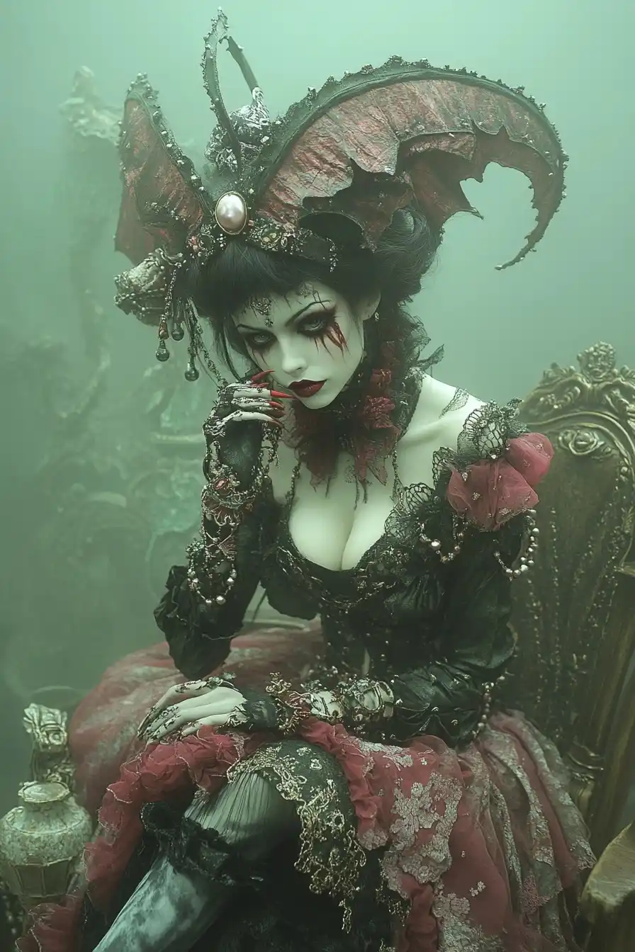 Hyper-Realistic Vampire Fashion Midjourney提示词