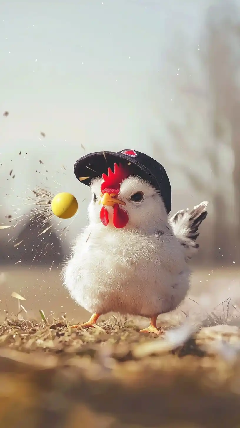 Cartoon Chicken Under Fire Midjourney提示词