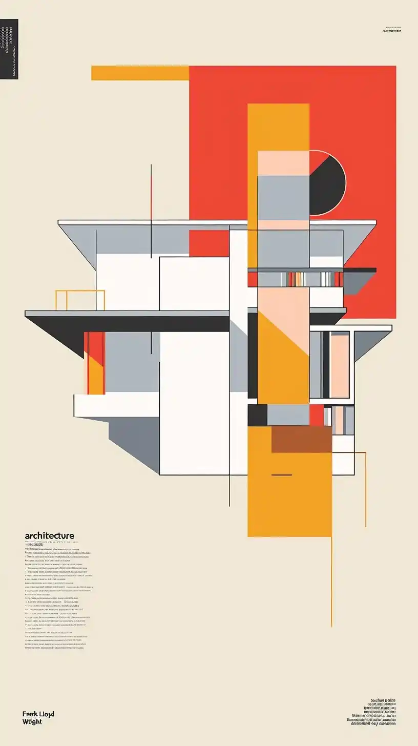Minimalist Wright Architecture Midjourney提示词