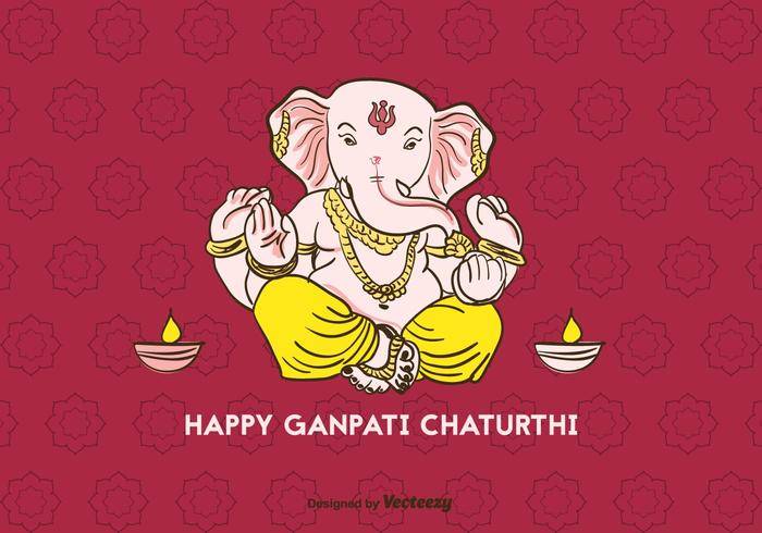 快乐Ganpati Chaturthi矢量