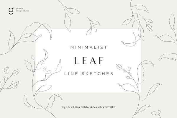 Minimalist Leaf Line Sketches