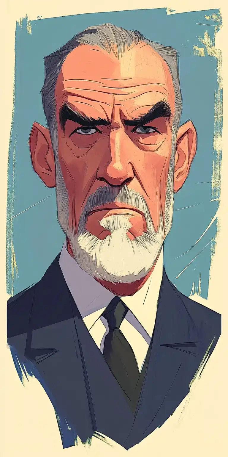 Caricature of Sean Connery Midjourney提示词