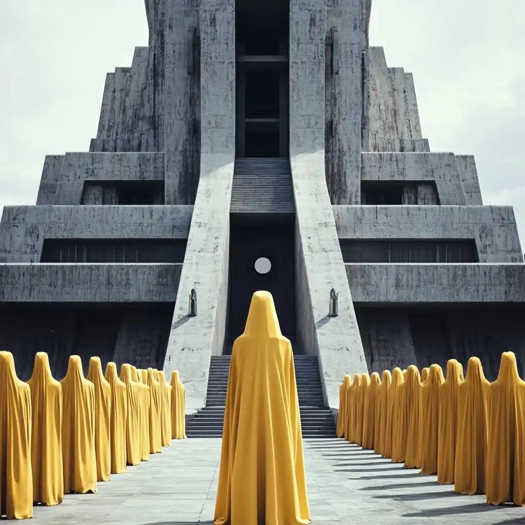 Brutalist Sculptures in Noir Midjourney提示词