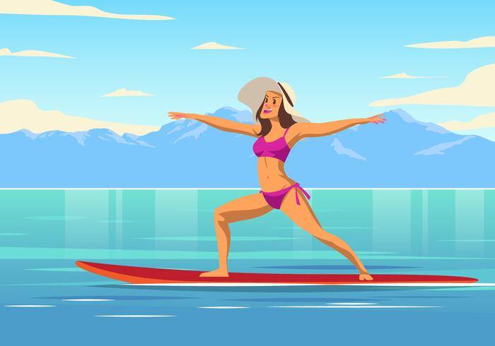 瑜伽Paddleboard矢量