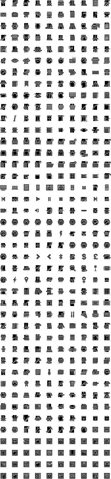 GLYPHICONS PNG灰度图模式图标420枚 