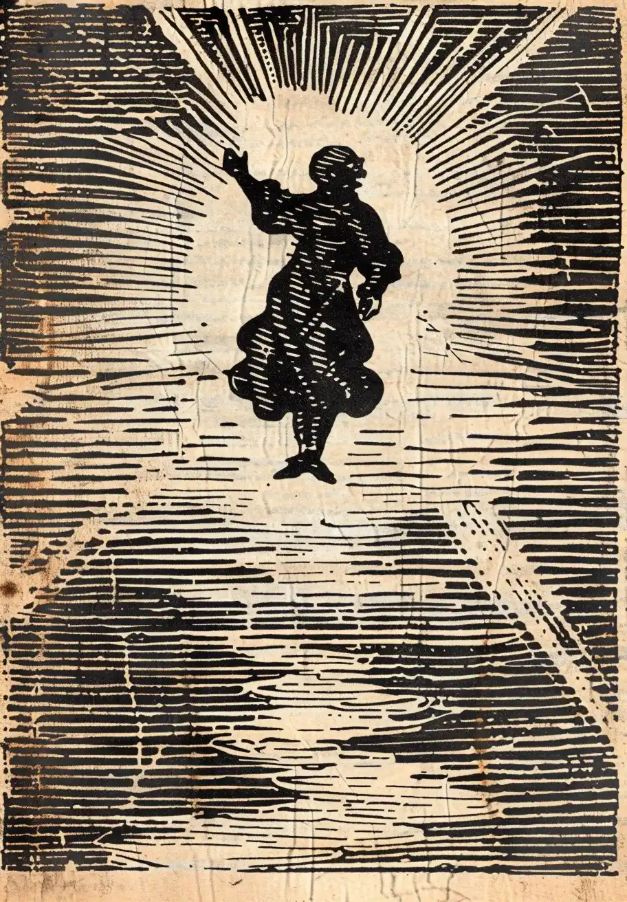 Medieval Solarized Figure Midjourney提示词