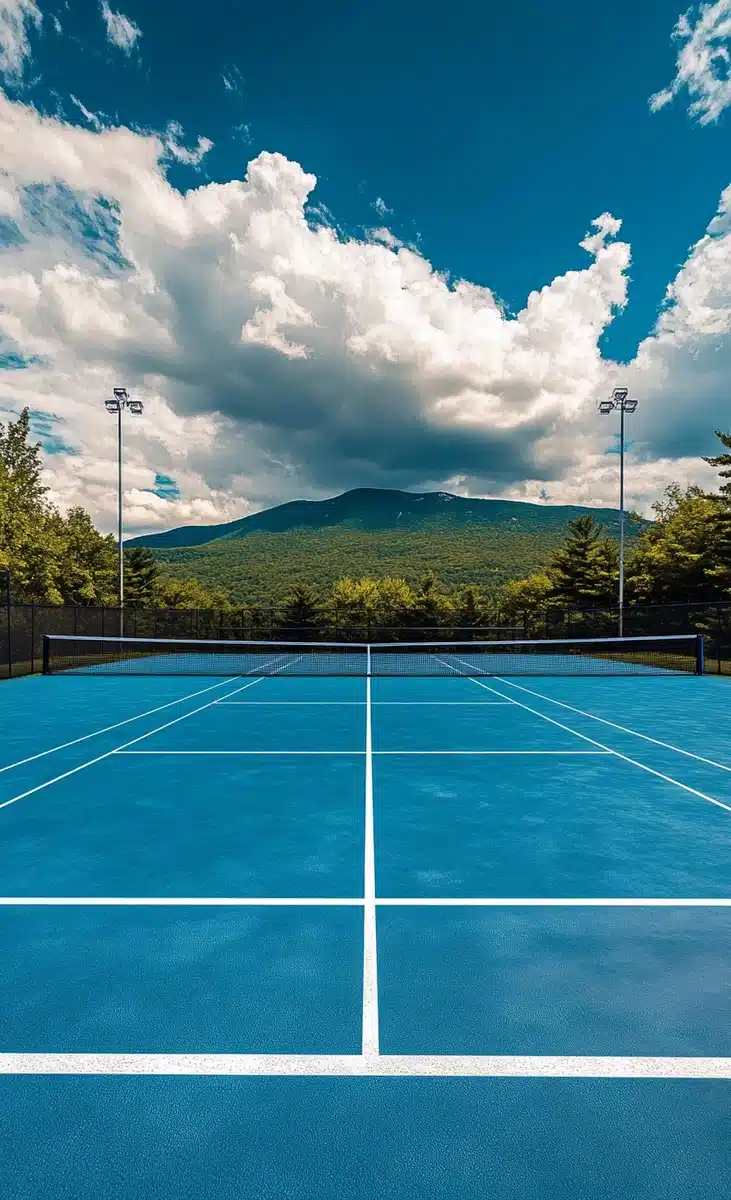 Photorealistic Tennis Court Landscape Midjourney提示词