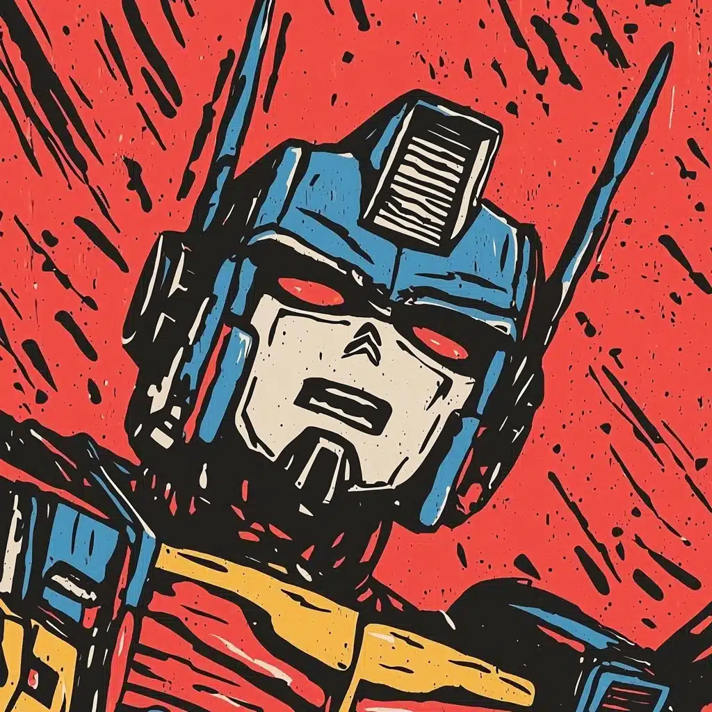 Colorful Minimalist Transformer Action Midjourney提示词