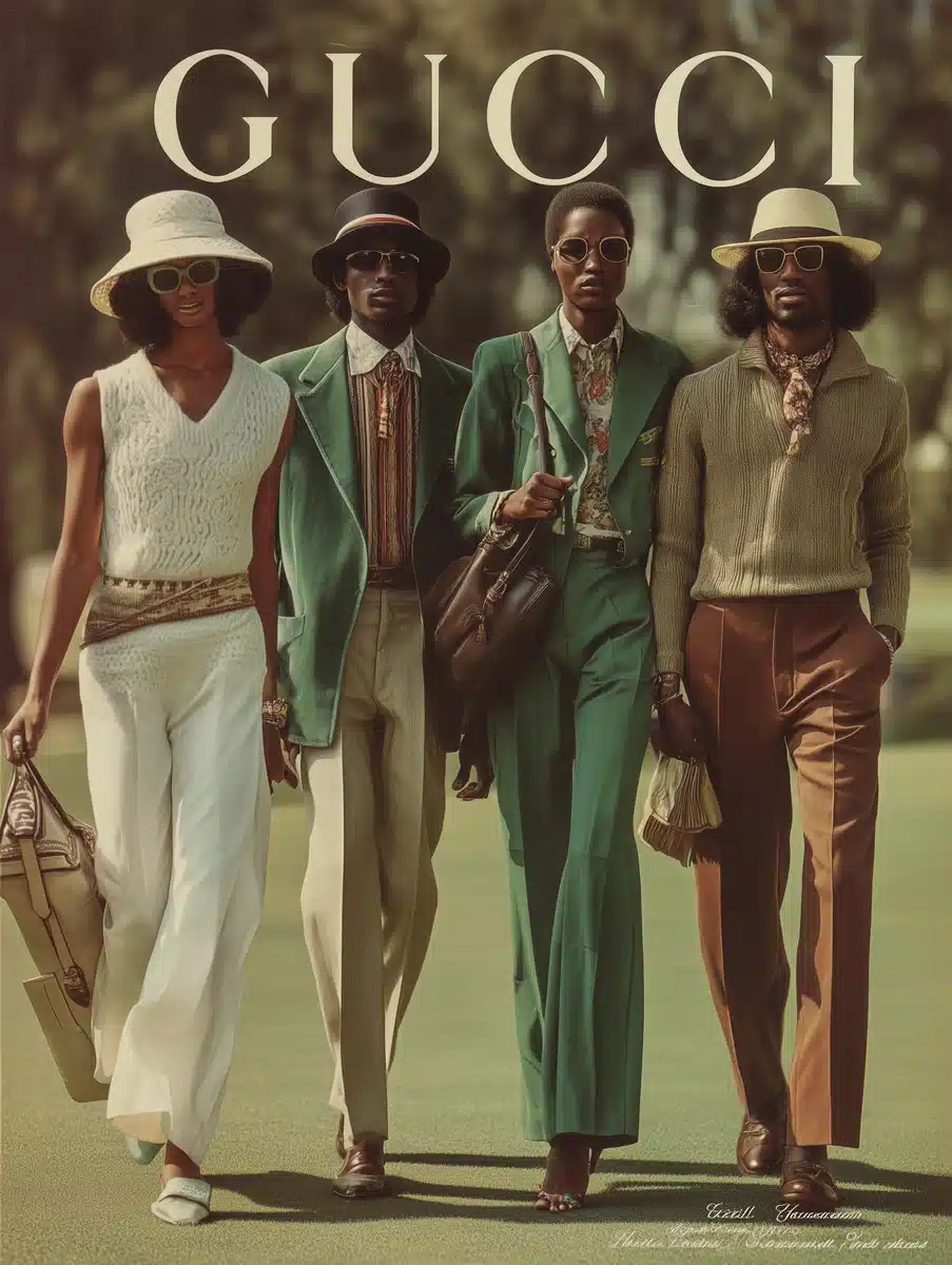 African-American Supermodels in Gucci Midjourney提示词