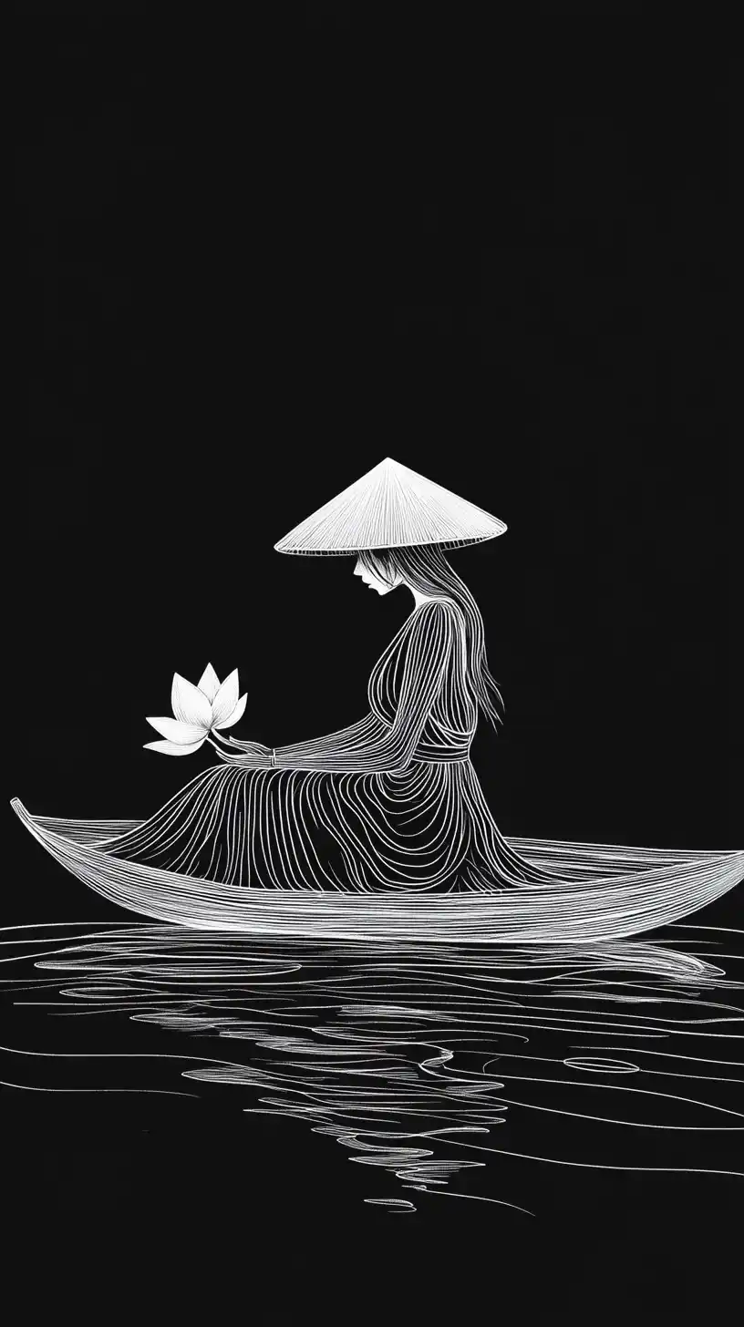 Abstract Vietnamese Woman Illustration Midjourney提示词