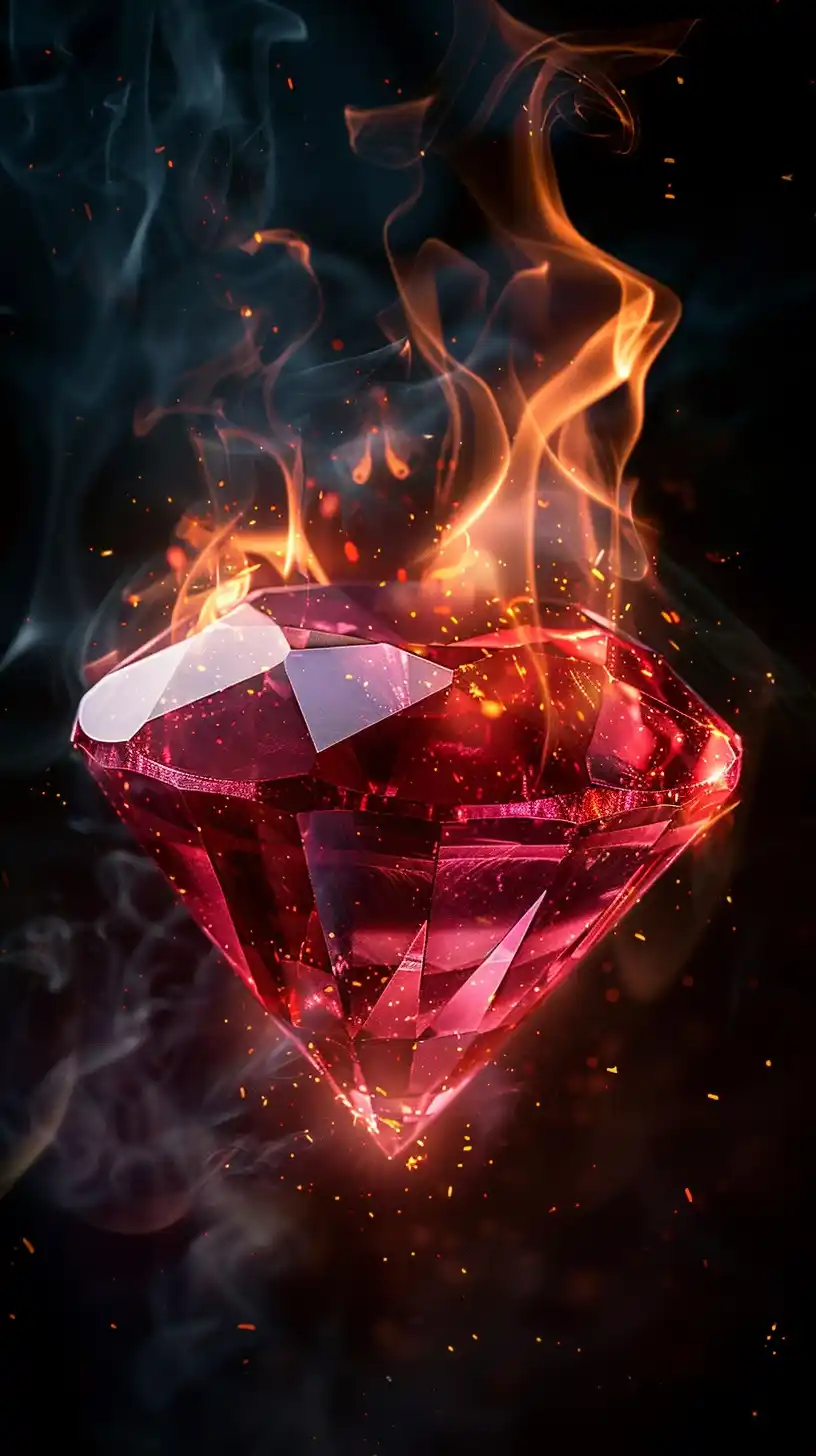 Ruby Fire Floats – Stylized Midjourney提示词