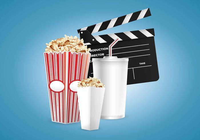 矢量电影院和爆米花盒