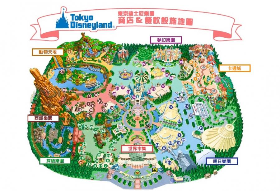 日本东京迪斯尼乐园线路图-2--商店&餐饮 
