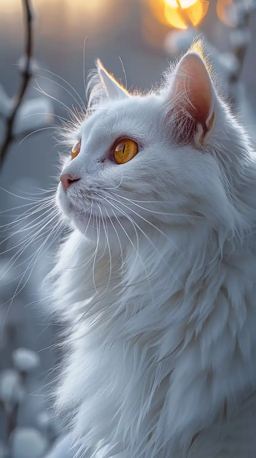 Snow White Cat Stylized Midjourney提示词