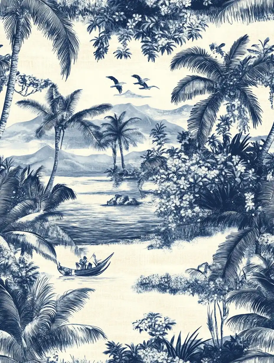 Tropical Landscape Illustration Midjourney提示词
