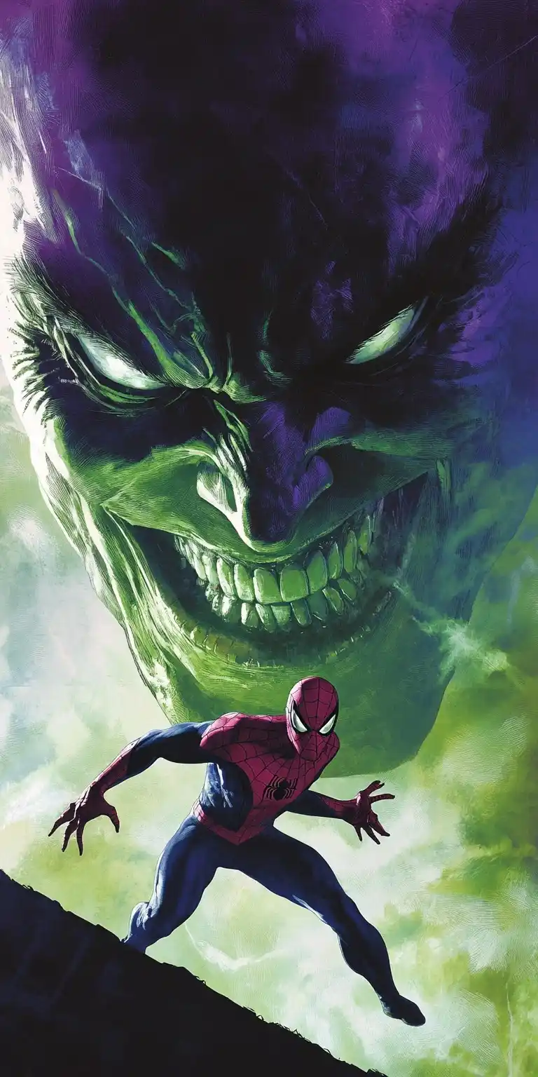 Spider-Man vs Green Goblin Midjourney提示词