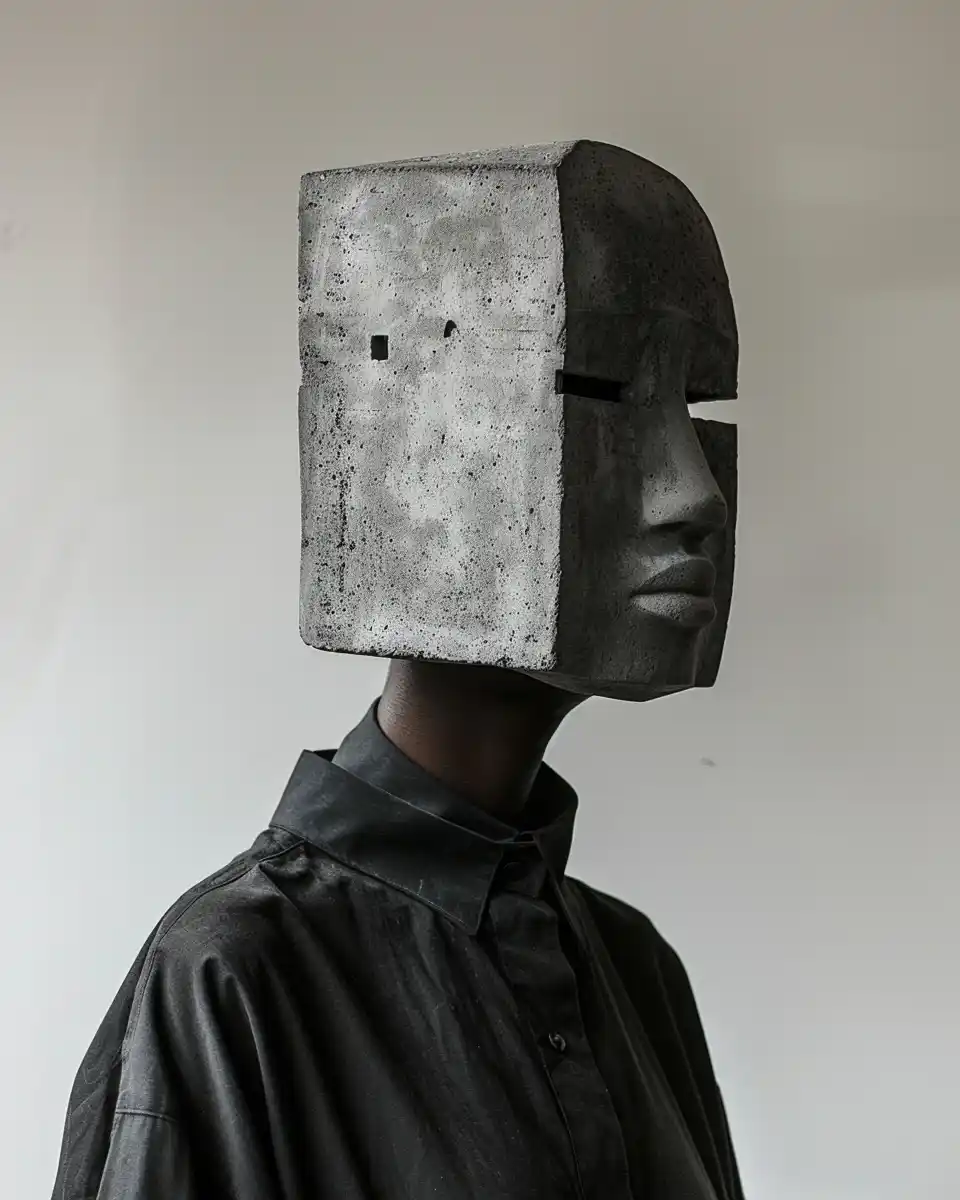 Minimalist Mask Portrait Midjourney提示词