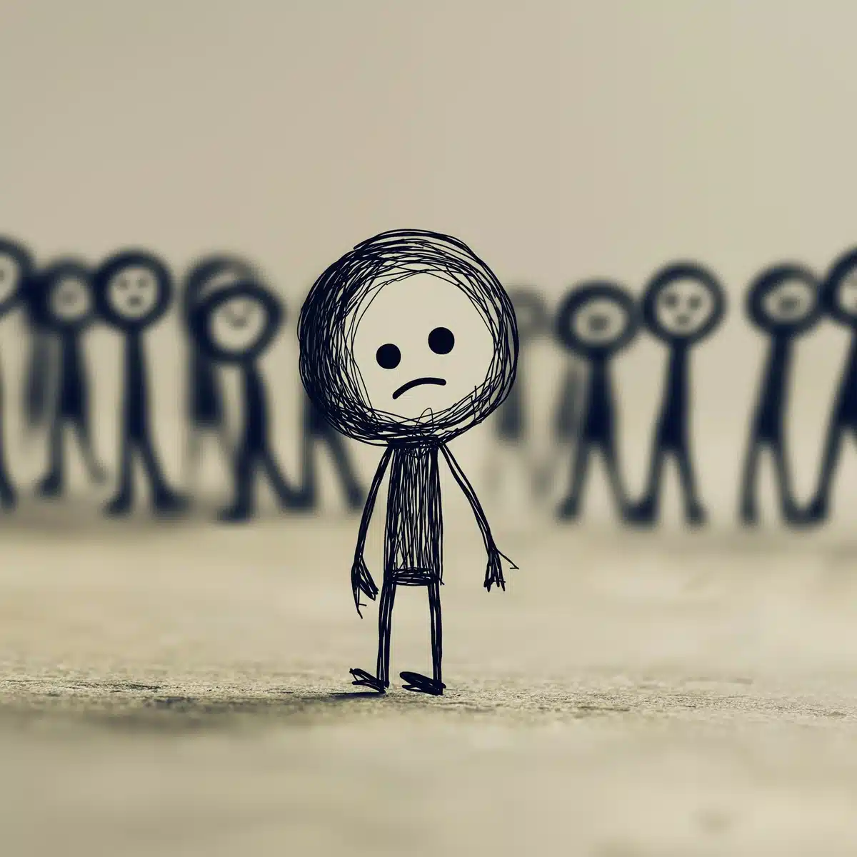 Stick Figures of Isolation Midjourney提示词