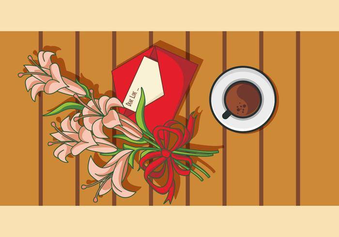 复活节百合的例证在桌上的