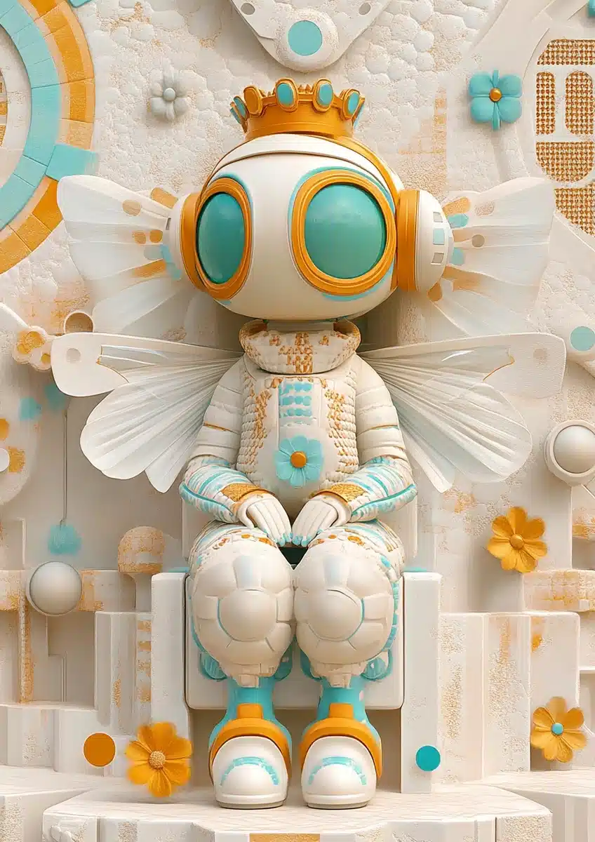 Royal Queen Bee Illustration Midjourney提示词