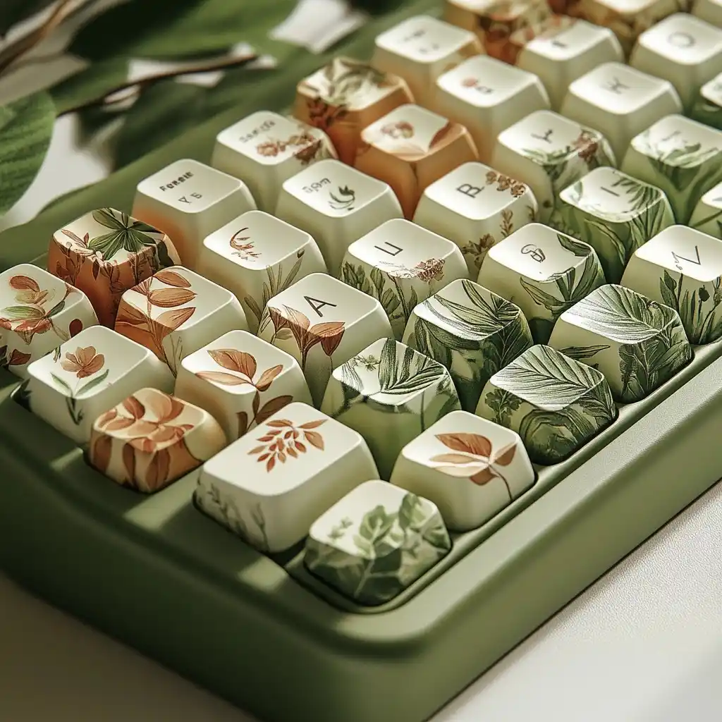 Botanical Keyboard with Organic Design Midjourney提示词