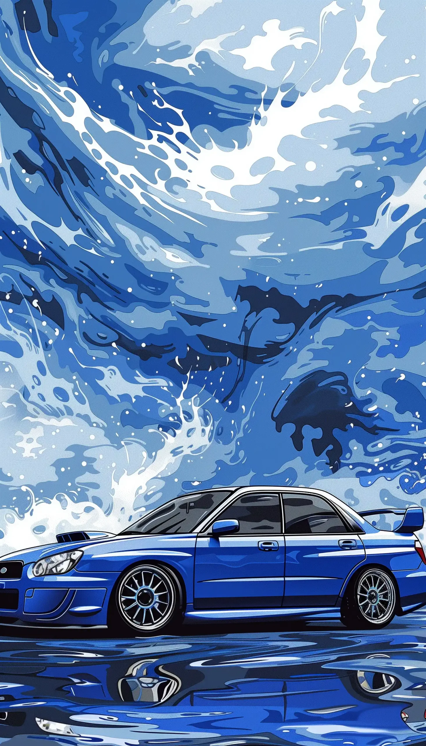 Graphic Subaru Impreza Vector Midjourney提示词