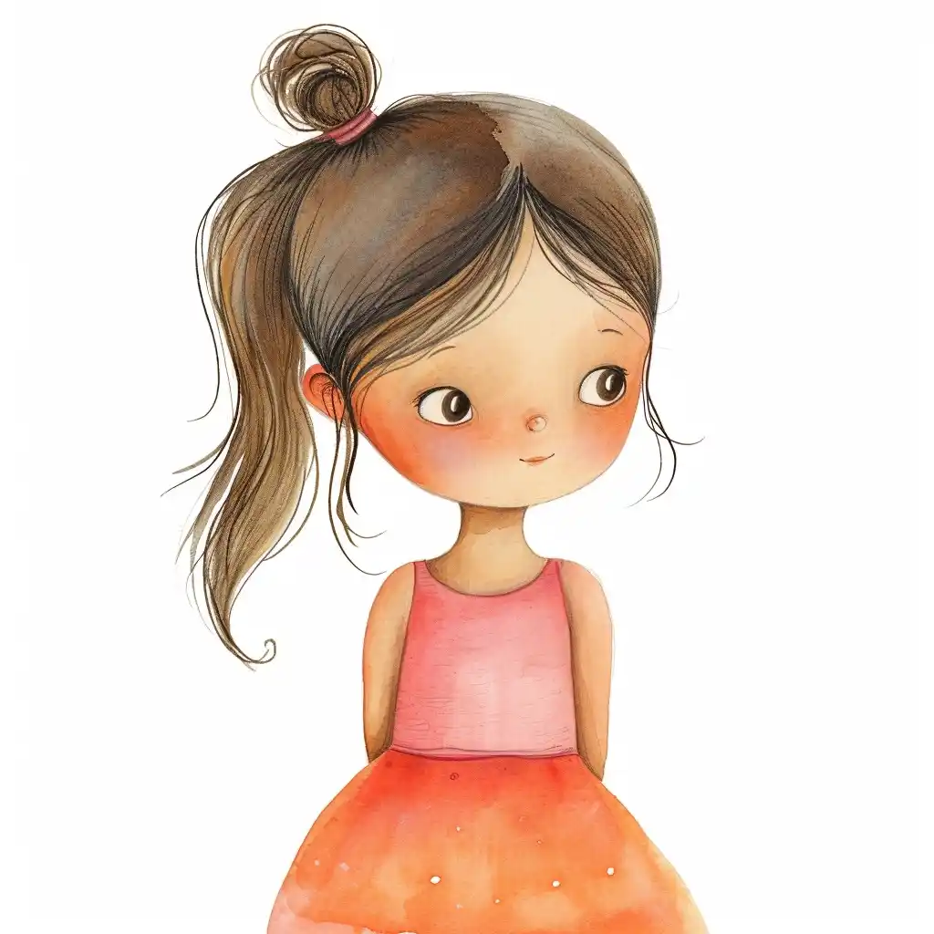 Whimsical Girl in Pink Midjourney提示词
